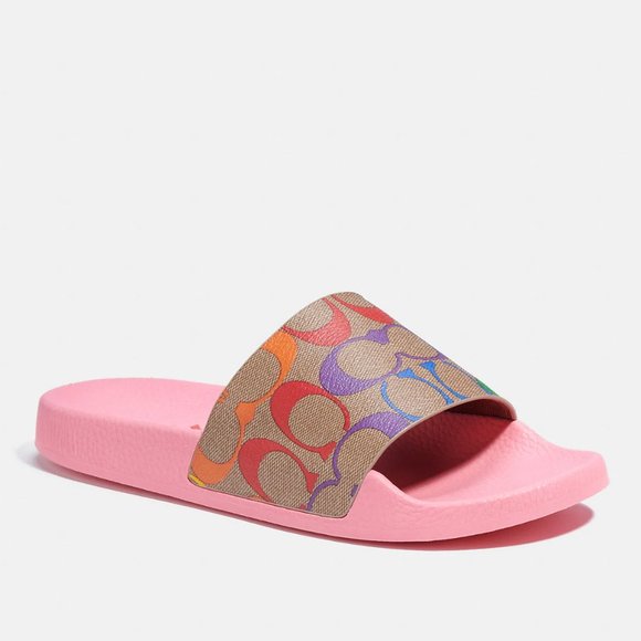 🌈Coach Uli Sport Slide In Rainbow Signature Canvas *Special Edition* 7 8 10 11 - Picture 3 of 9